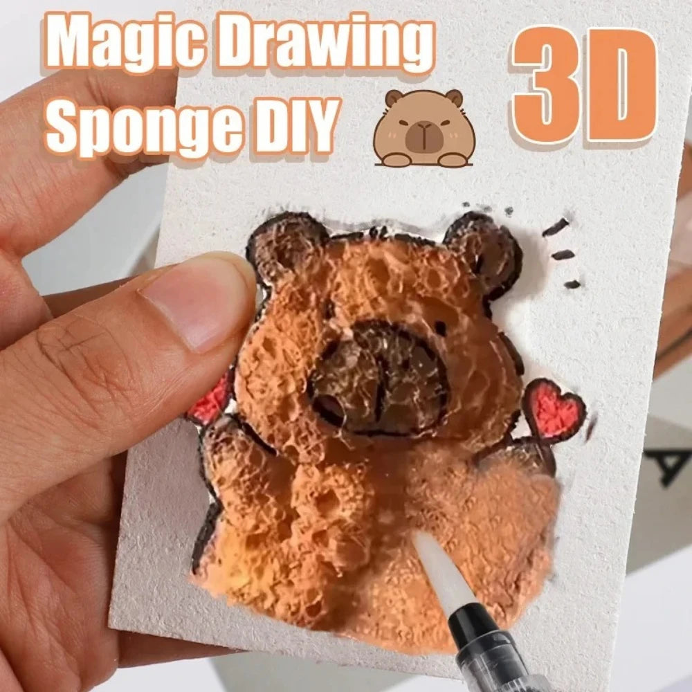 3D Magic Puffy Foam Texture Painting Paper Kids DIY Drawing Art