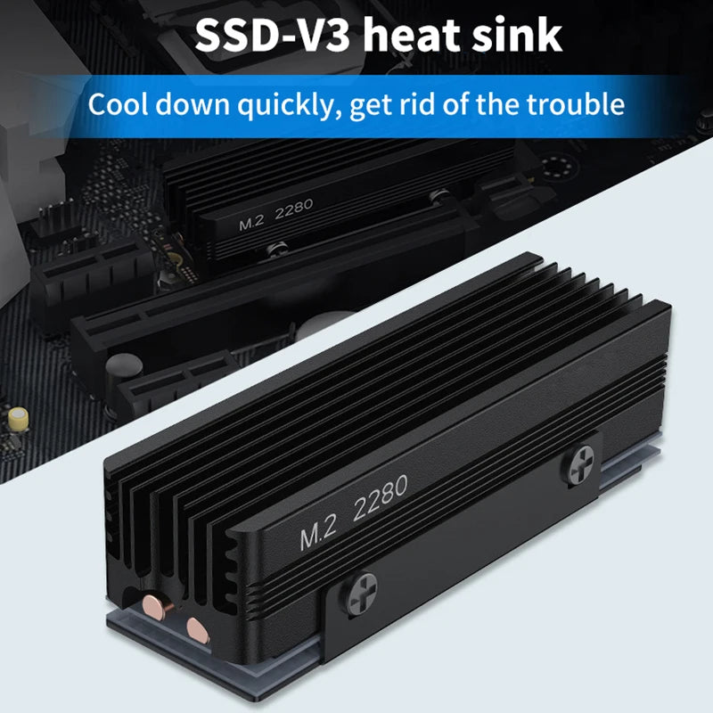 All-Aluminum M.2 NVMe SSD Heatsink | SSD-V3 2280 Cooler