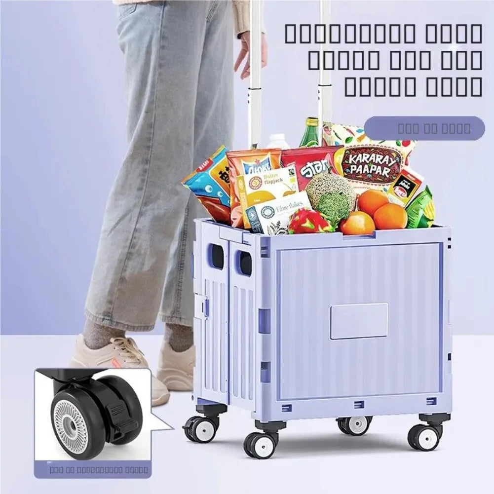 Foldable Outdoor op Cart with Pull Rod Vegetable Bung Small Pusart Multi-Functional Home Use Cam Cart Zpaxo