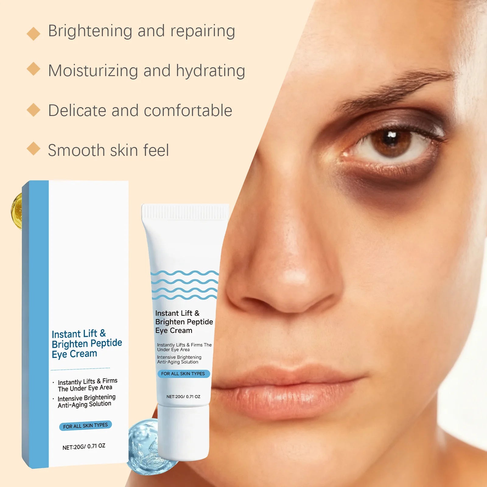 Hoygi Peptide Eye Cream – Dark Circles & Anti-Aging 20g Peptide Eye Cream Zpaxo