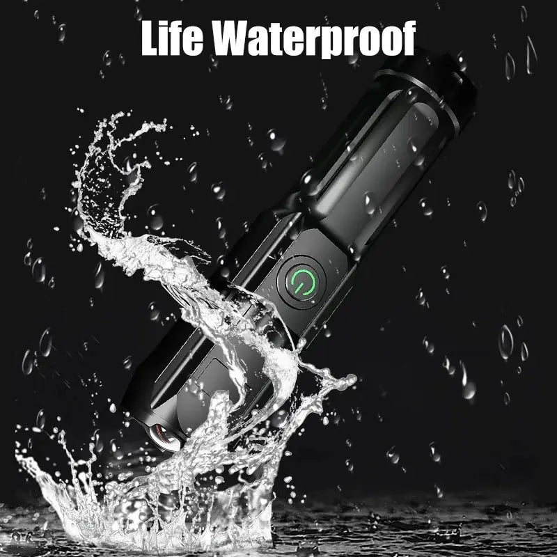 Super Bright Multi Functional USB Rechargeable LED Long Range Tactical Torch Lamp For Outdoor Waterproof Camping Fishing Lantern Zpaxo