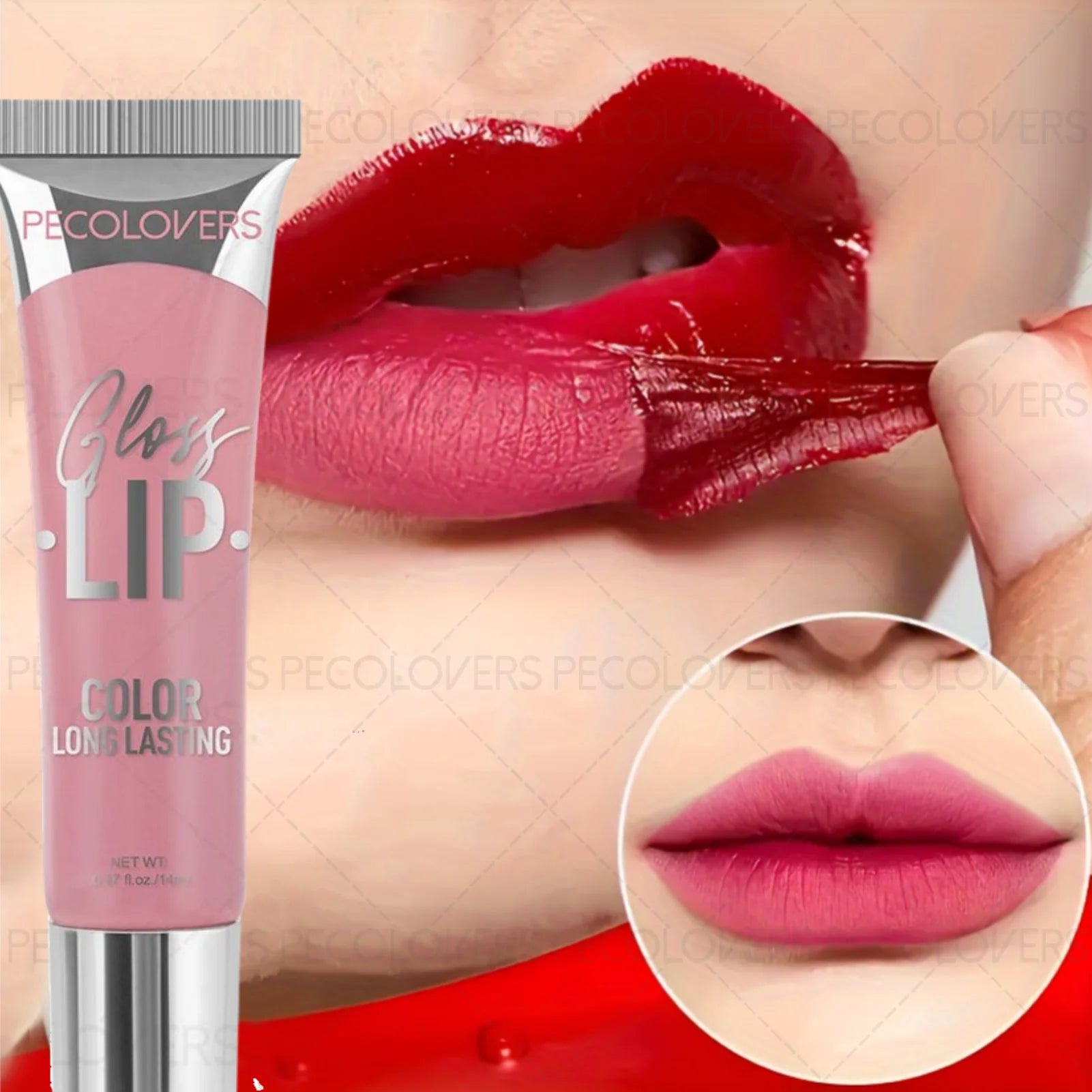 1Pc Matte Tear-Off Lip Gloss, Waterproof Semi-Permanent Peeling Lip Tattoo,Non-Transfer Velvet Lip Tint with Lightweight Formula Zpaxo