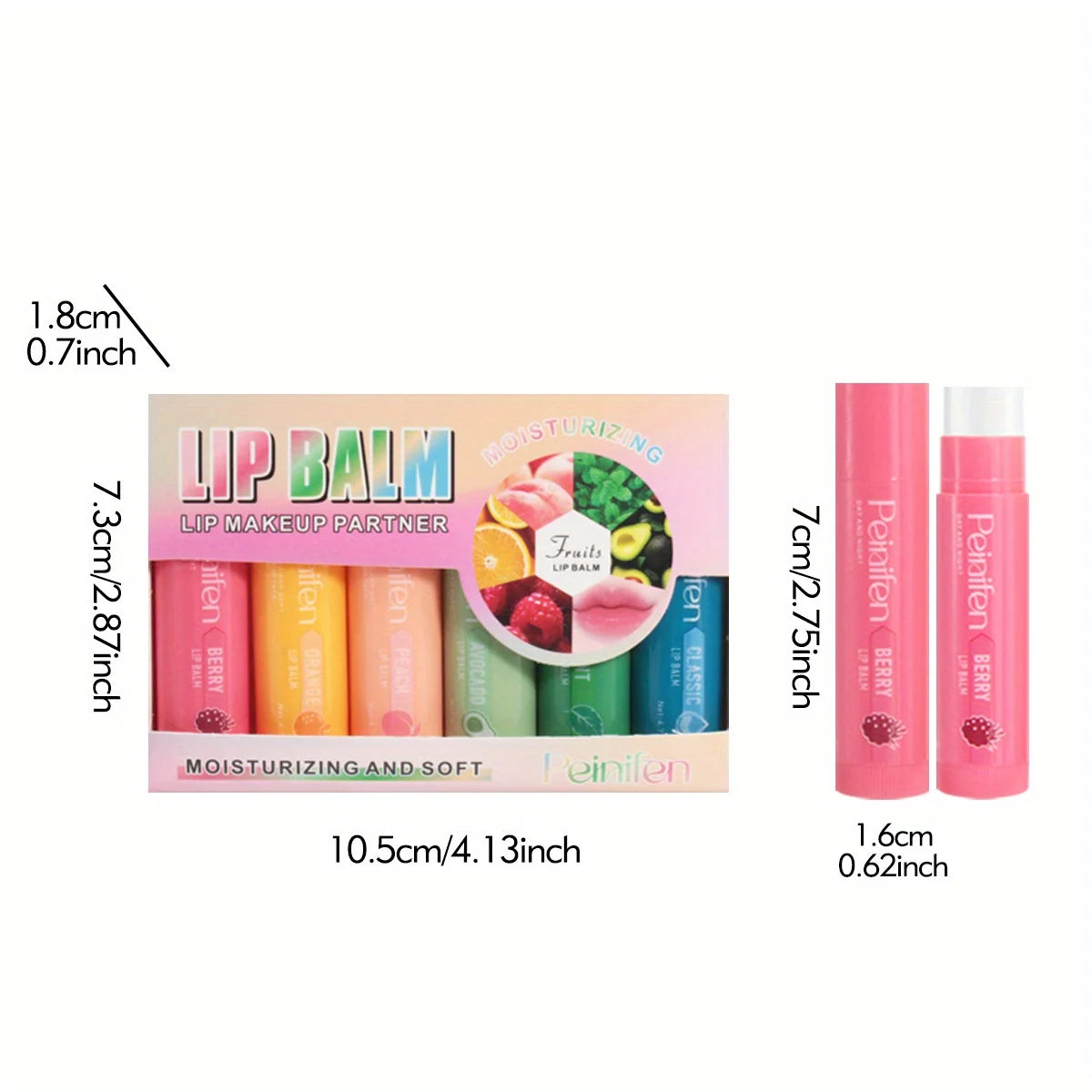 6 Pcs Set Jelly Fruit Scented Lip Balm, Moisturizing Moisturizing and Anti-drying Zpaxo