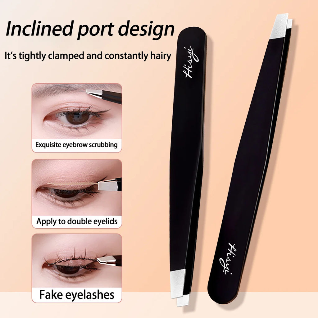 HISYI Eyebrow Tweezers Stainless Steel Slanted Clippers Fine Hair Remover Beauty Makeup Tool for Eye Brow Hair Removal Zpaxo