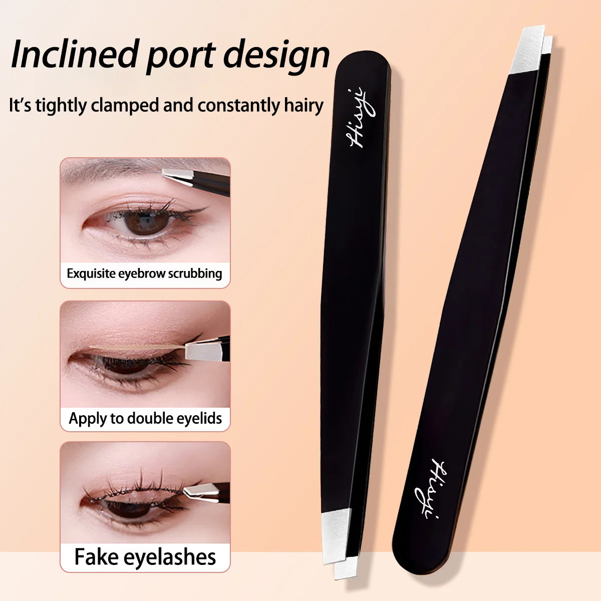 Eyebrow Tweezers Stainless Steel Slanted Clippers Fine Hair Remover Beauty Makeup Tool for Eye Brow Hair Removal Zpaxo