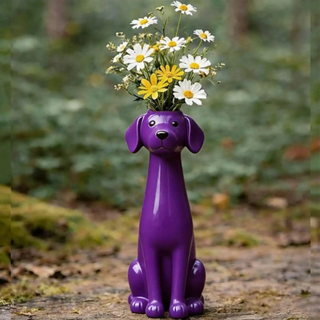 Vases Home Decor Resin Dog Desk Ornament Handcrafted Vase Shelf
