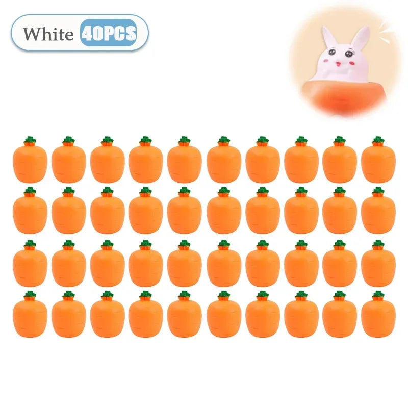 Easter Carrot Rabbit Fidget Toys Squeeze Ball Kids Relieve Stress Up Zpaxo White-40PCS