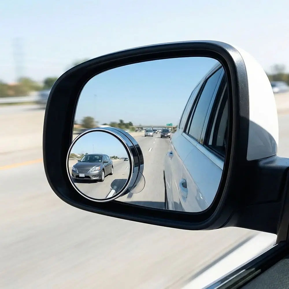 Round Frame Blind Spot Mirror 360 Degree Adjustable Convex Rearview Zpaxo