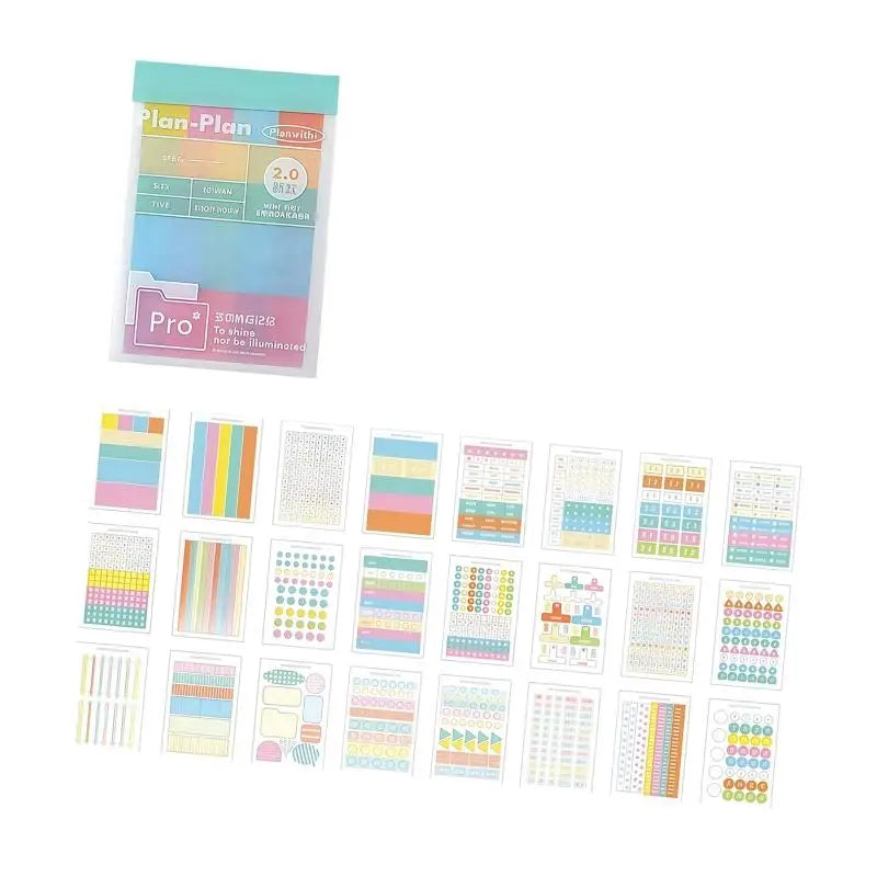 Y1UB Multicolored Adhesive Note Sticker Assorted Index Tabs Daily Zpaxo
