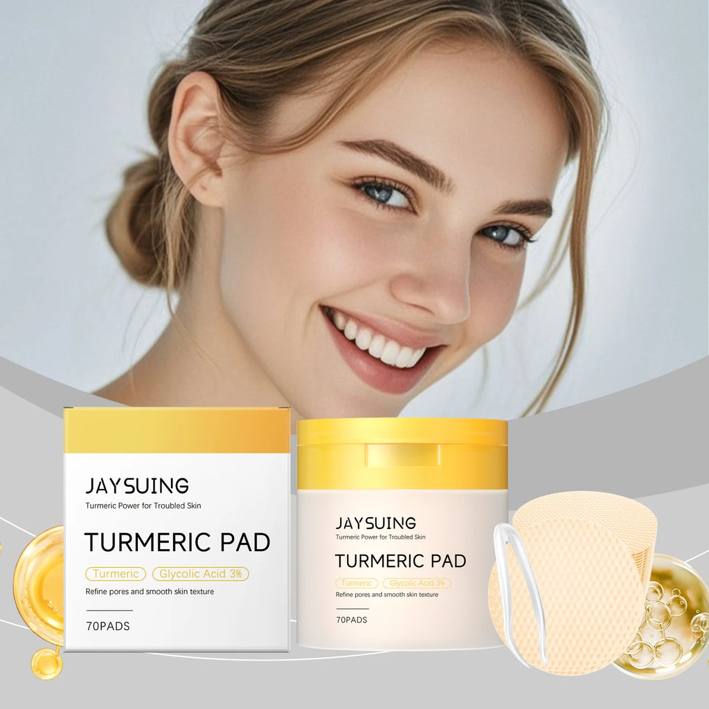 Turmeric Pore Cleaning Cotton Pads – 70 Pads + Tweezers Facial Exfoliating Pads Zpaxo