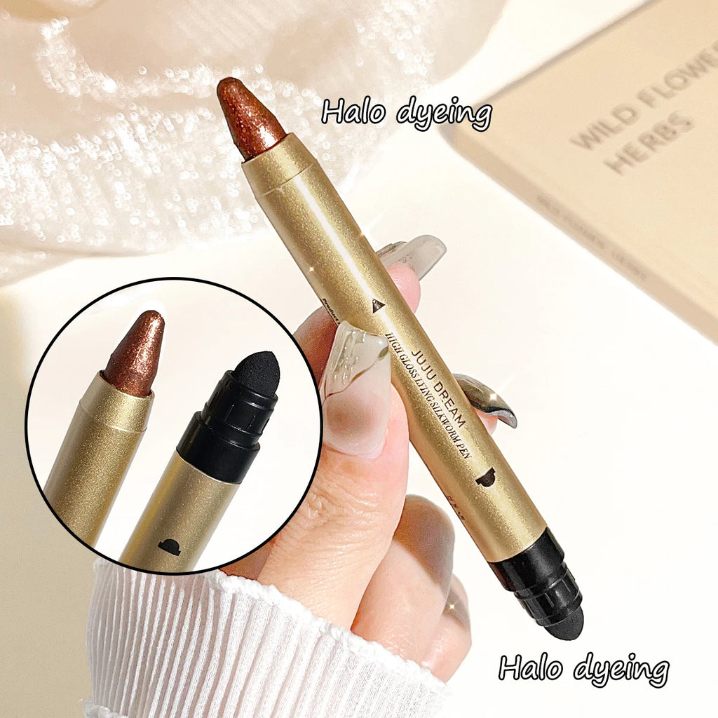 Waterproof Eyeshadow Stick Dual-ended Glitter Easy-to-apply Shimmer Zpaxo