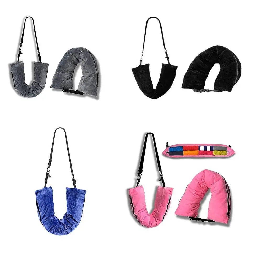 Comfortable U-Shaped Pillow Filled Pillow Stuff Soft Plush Travel Neck Pillow Fillable With Clothes Pillowcase Zpaxo