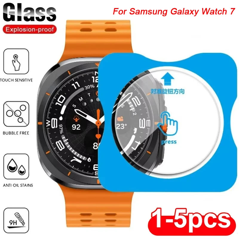 5-1pcs Easy to Install Tempered Glass for Samsung Galaxy Watch 7 40mm 44mm Watch 7 Ultra 47mm Screen Protector Anti-scratch Film Zpaxo