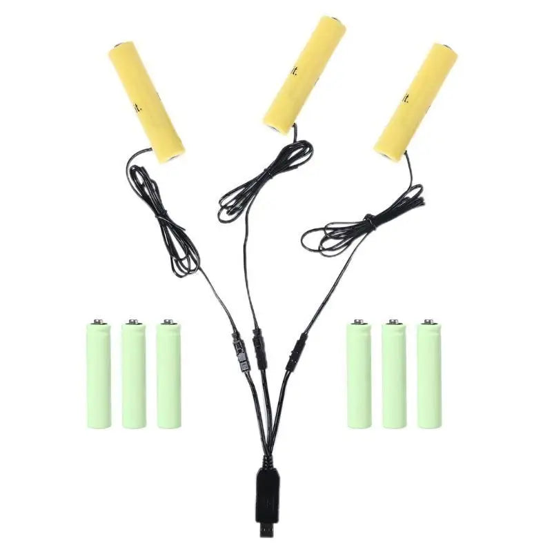 652F 3 in 1 USB to 3 LR06 Battery Eliminate Cable for LR06 battery Power Radio Gameboy Lamp Remote Control phone Zpaxo 4.5V type CN