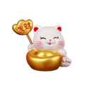 Cute Lucky Wealth Cat Statue Mascot Resin Crafts Fortune Kitten Figurine Cartoon Chinese Style Mini Cat Figurine Party Supplies Zpaxo Style 4