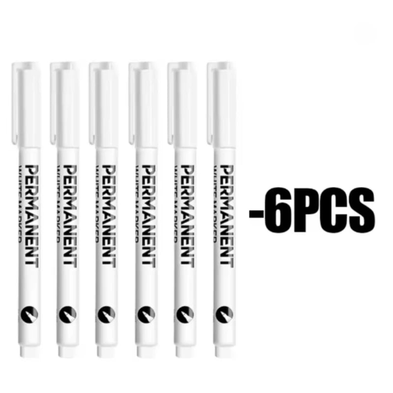 White Paint Pens Fine Tip – Waterproof Oil-Based Markers 3/6 Pack Paint Marker Pens Zpaxo 6PCS