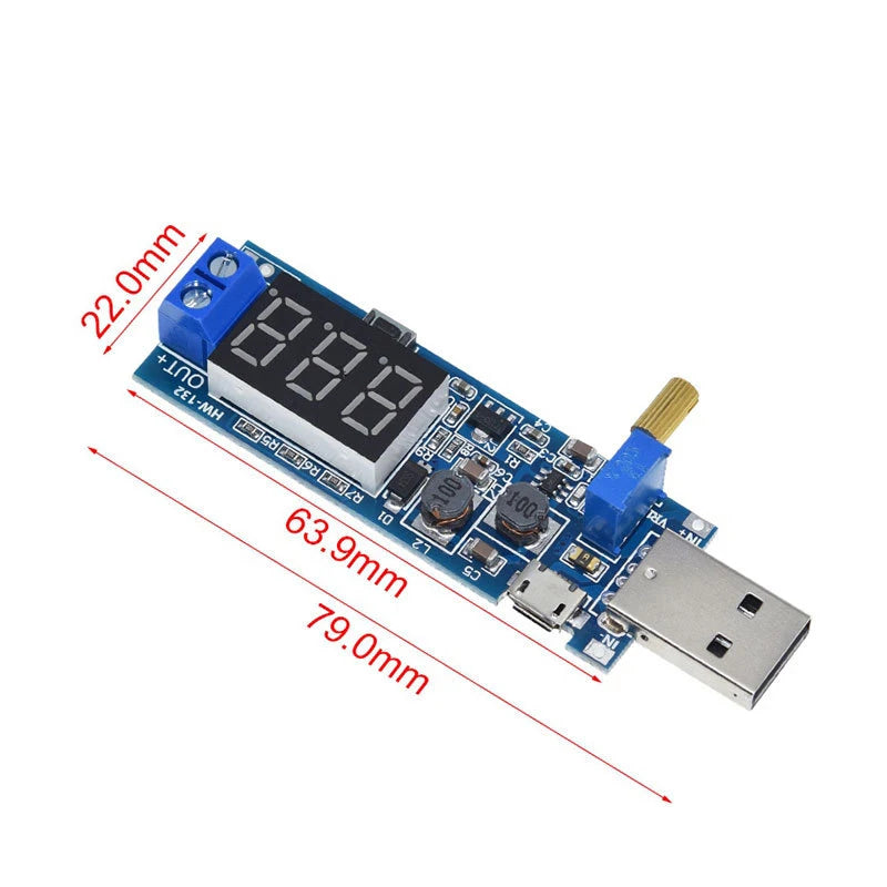 USB Boost Buck Converter Micro USB Step UP / Down Power Supply Module DC-DC 5V to 3.3V / 12V Rotate Adjustable Out DC 1.2V-24V Zpaxo 1pcs