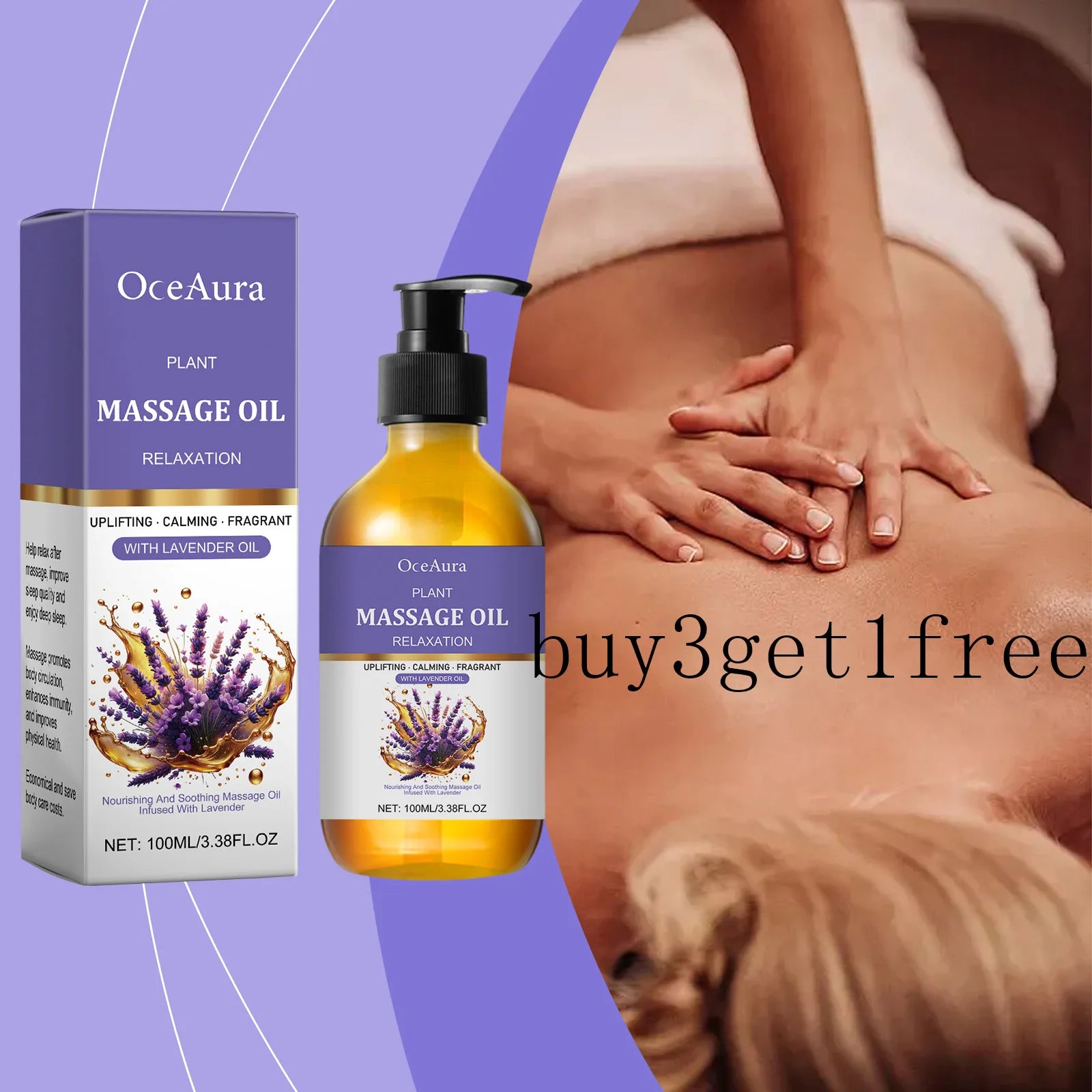 Lavender essential oil, gentle and soothing, moisturizes the skin, has a pleasant fragrance, is easily absorbed, body massage oi Zpaxo