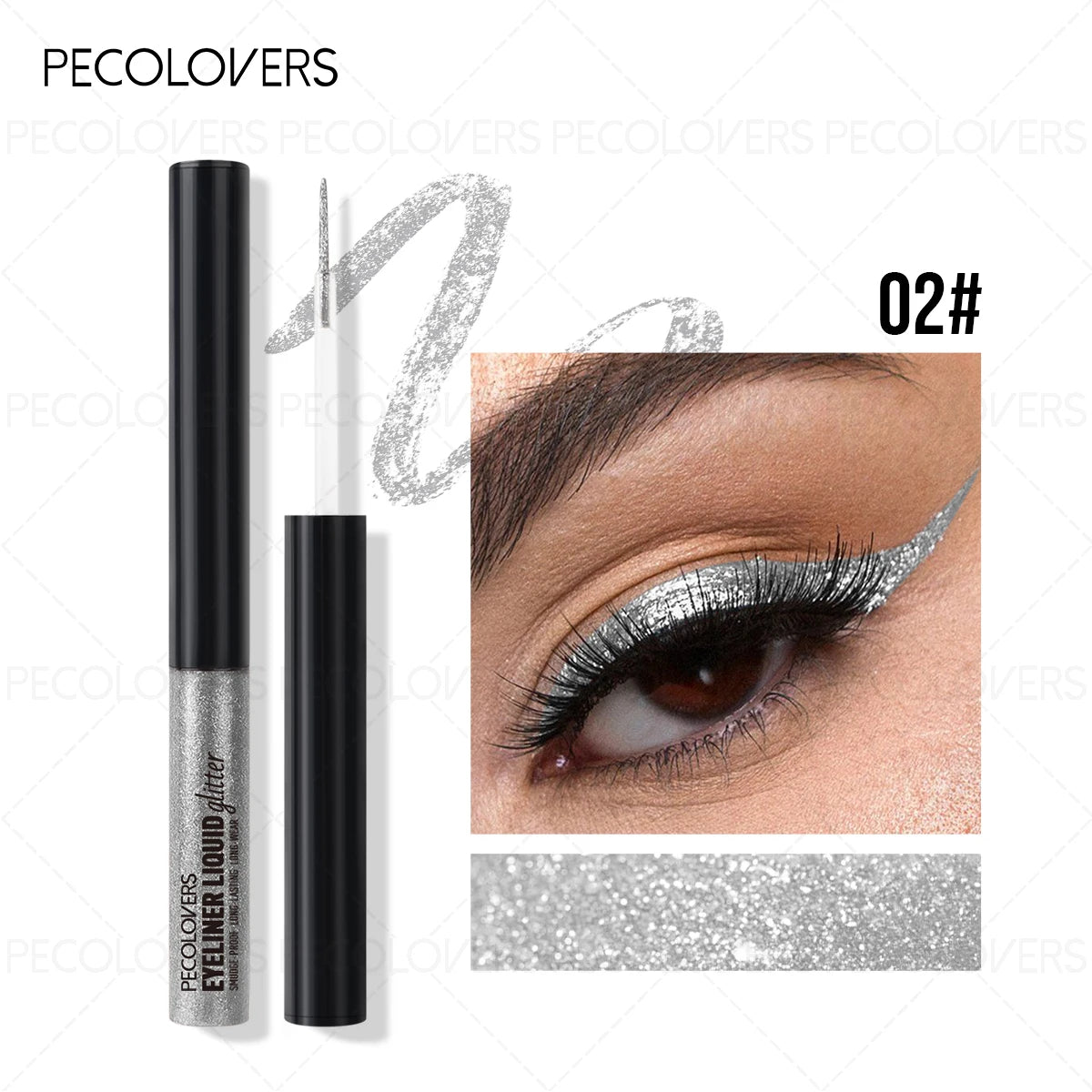 Pearl Diamond Eyeliner Liquid,Sparkling Eye Shadow,Everyday Makeup, Highshine Finish,Waterproof Makeup Zpaxo 02