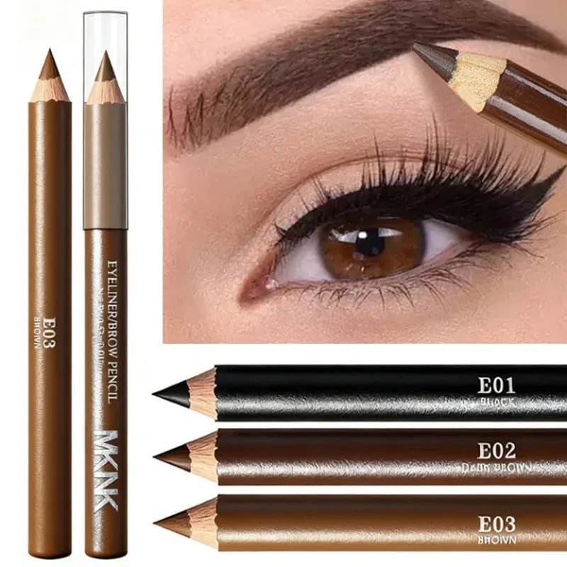 3 Colors Wooden Eyebrow Eyeliner Pencil Waterproof Smudge Proof Matte
