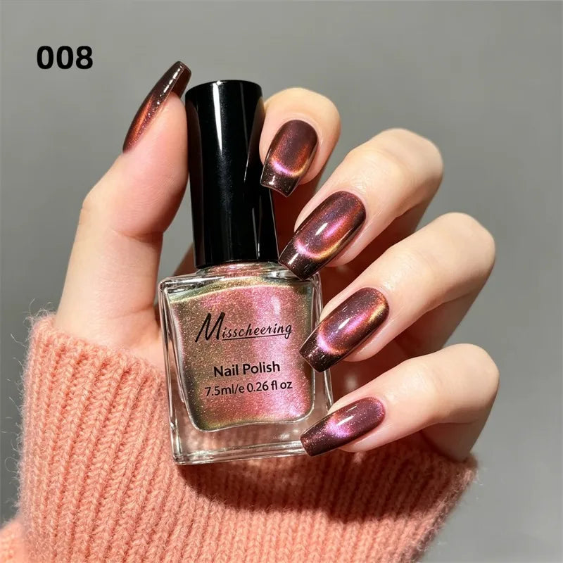 Iridescent Cat Eye Nail Polish Magnetic Polarized Gel No Lamp Baking Zpaxo 08