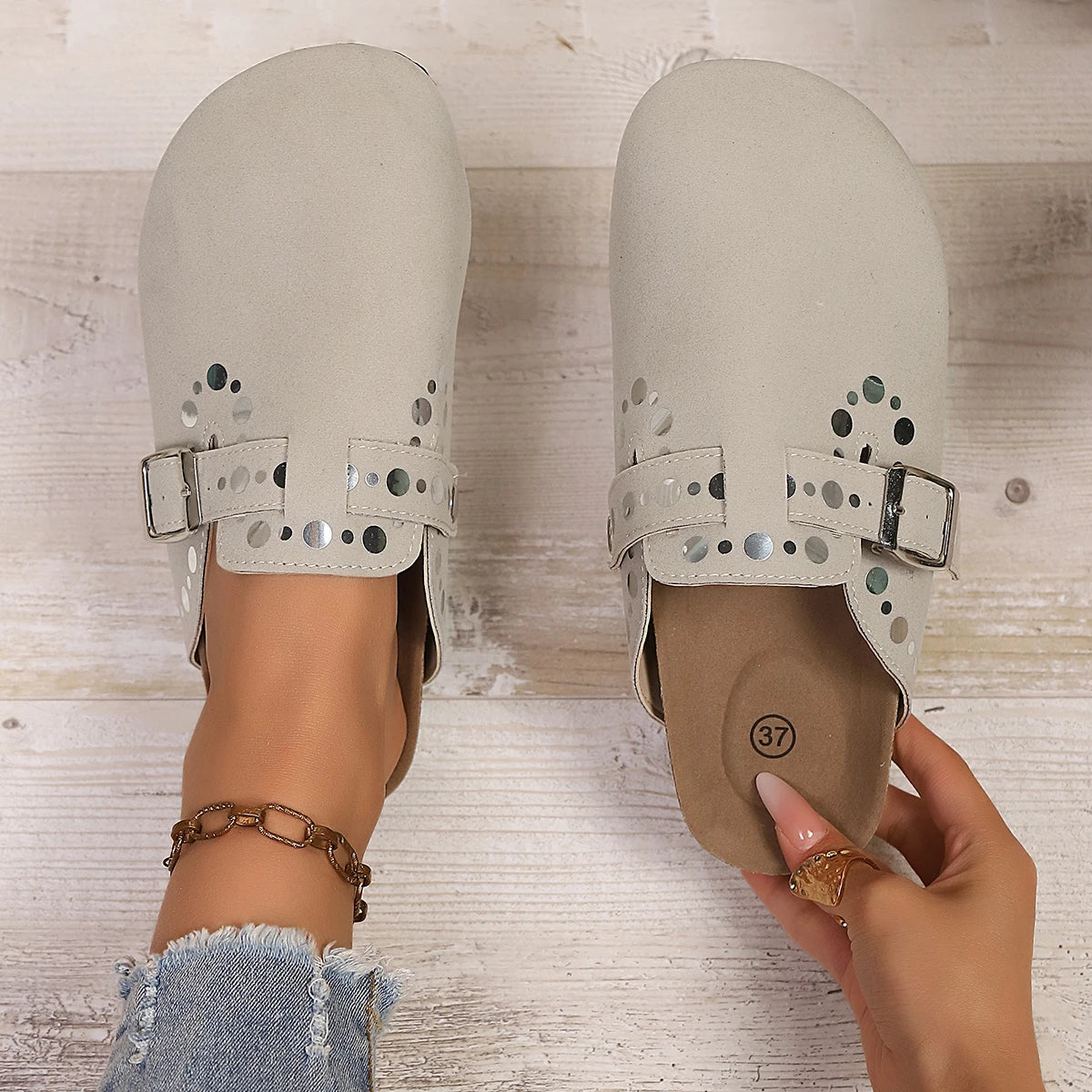 Women Slippers 2025 Outdoor Non-slip Sandals Fashion Shoes Zpaxo Beige 38