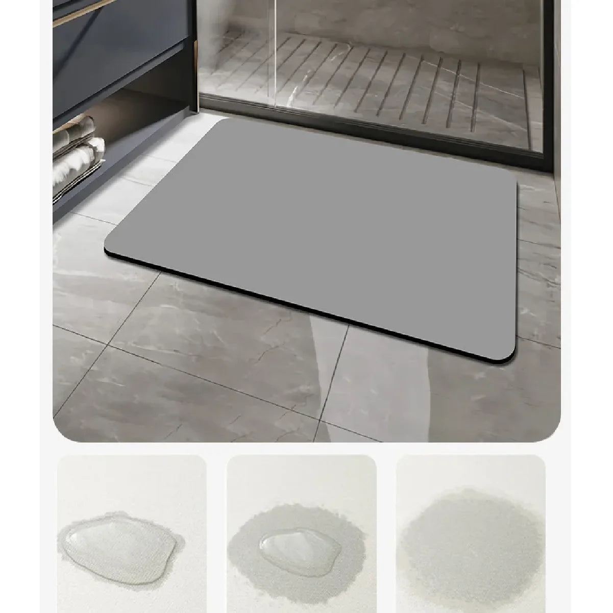 Super Absorbent Anti-Slip Floor Mat Diatomaceous Earth Foot Pad Quick Drying Bath Mat For Bathroom Door Toilet Kitchen Water Abs Zpaxo