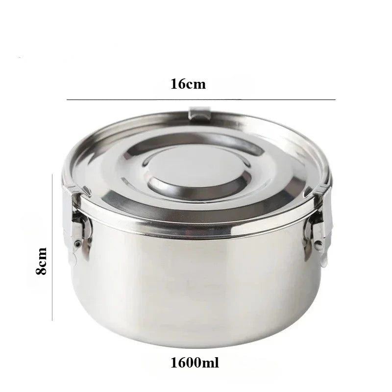 304 Stainlesss Steel Lunch Boxes Leak Proof Picnic Box Seals Lid Zpaxo silver-16cm