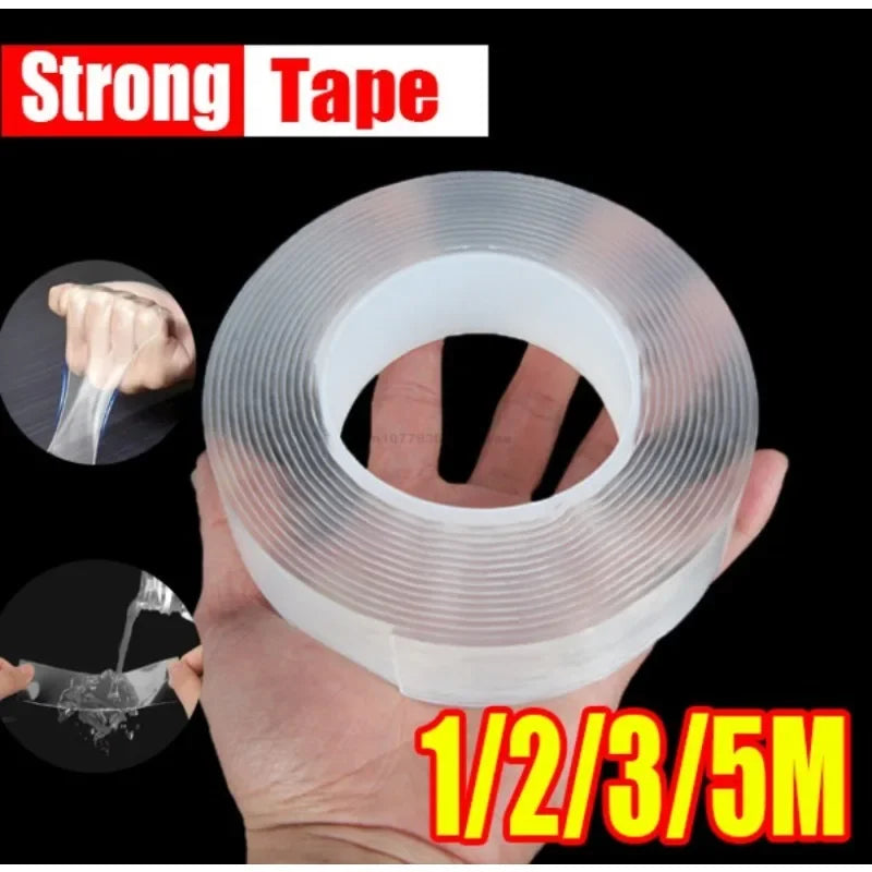 Ultra-strong Powerful Double Sided Adhesive Nano Tape Wall Mirror Stickers Self-adhesive Waterproof Tape Home Christmas Supplies Zpaxo