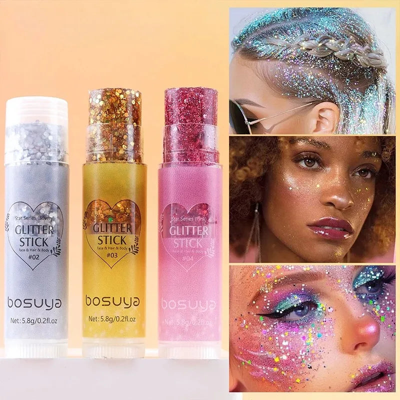 Sparkling Sequins Glitter Gel Stick Pearl Sequin Face Body Cosmetic