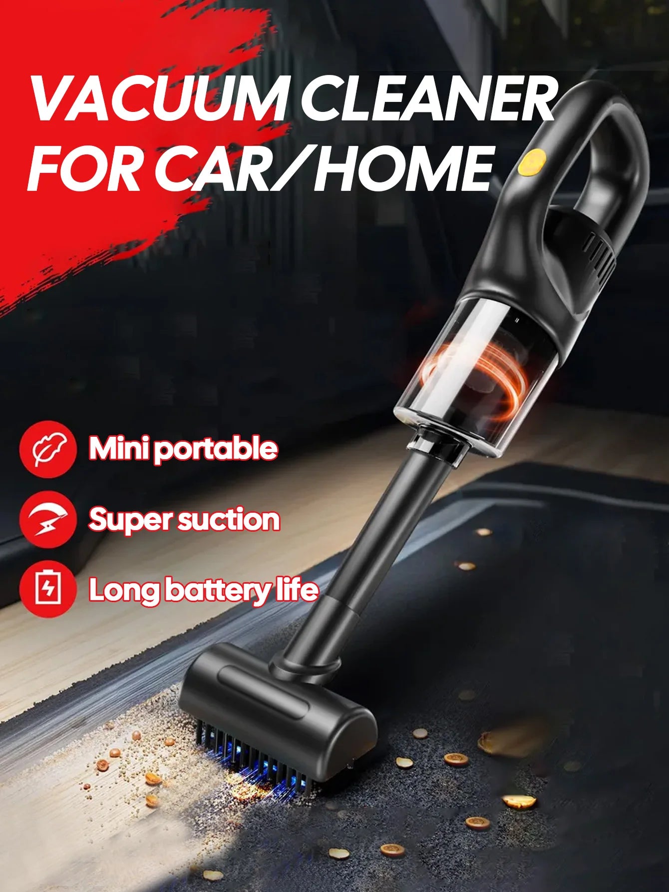 Portable Wireless Car Vacuum Cleaner Chargeable 120W High Power Vacuum Cleaner for Home and Car Dual Use Mini Cleaning Machine Zpaxo