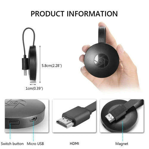 1080P Miracast WiFi Dongle – iOS, Android & HDMI Display Wireless Display Dongle Zpaxo
