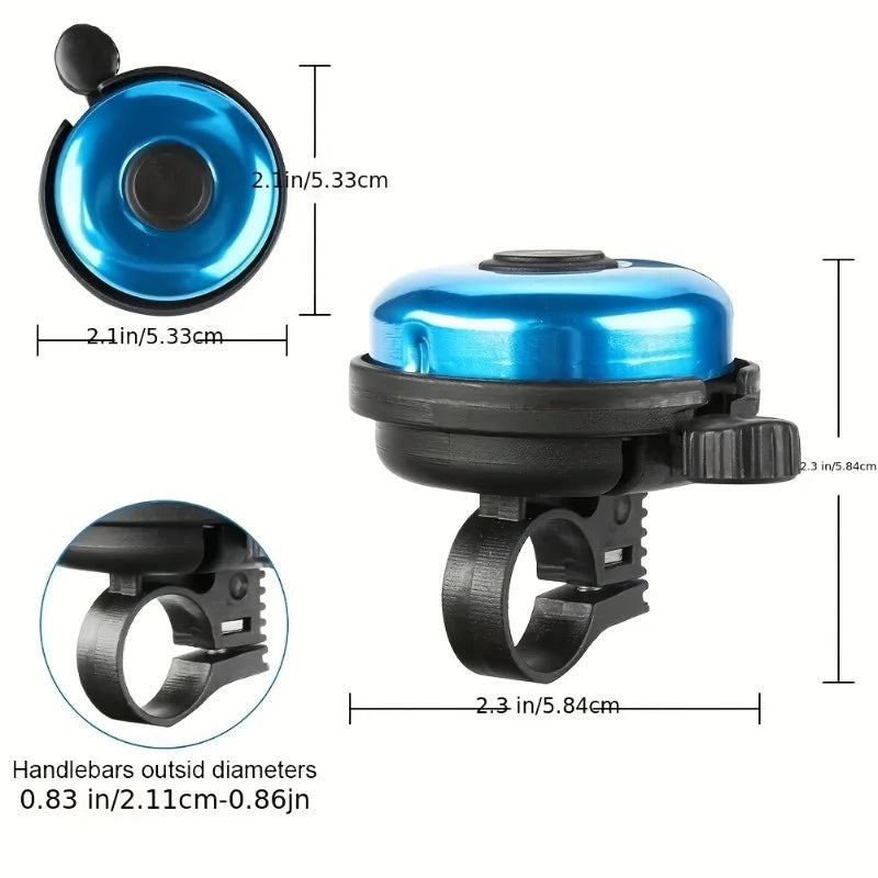 Premium Aluminum Bike Bell Classic Black High-pitched Sound Durable
