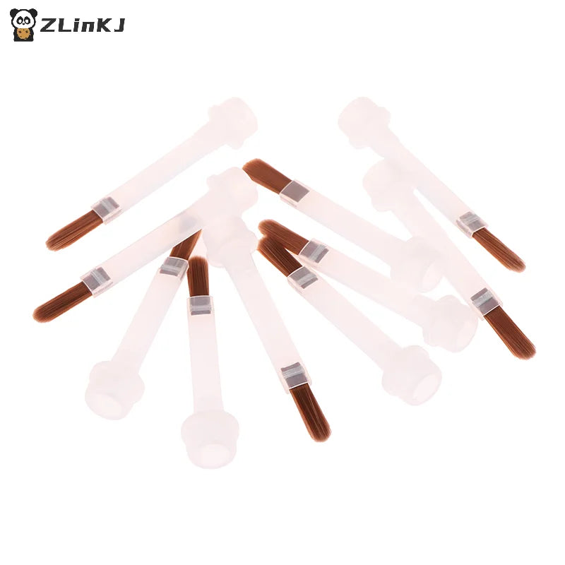 5 10 Disposable Nail Polish Brush Bottle Replacement Brown Hair Art Zpaxo
