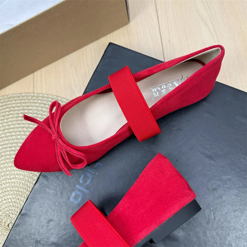 Flat Shoes for Women Spring and Autumn Red 2025 New Mary Jane Ballet Plus Size Women's Shoes Ladies Loafers Women zapatos Zpaxo