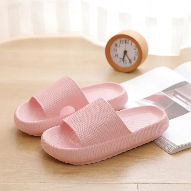 Women Thick Slippers Indoor Home Eva Soft Sole Pillow Slides Sandals Zpaxo Pink 46-47