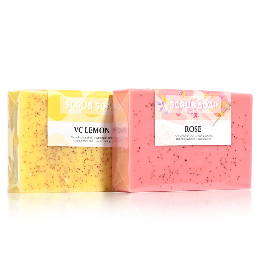 Rose Essential Oil Walnut Exfoliating Handmade Facial Soap 100g Exfoliating Face Soap Zpaxo