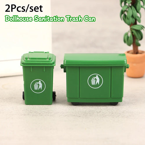 1 12 Scale Dollhouse Miniature Trash Bin Toy Simulation Garbage Can Zpaxo One size