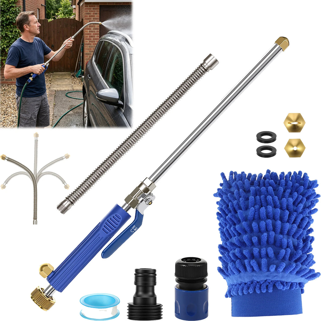 Jet Nozzle High Pressure Hose Nozzle with Extension Wand for Garden Hose Power Washer Wand 2 Replaceable Nozzle Quick Connectors Zpaxo