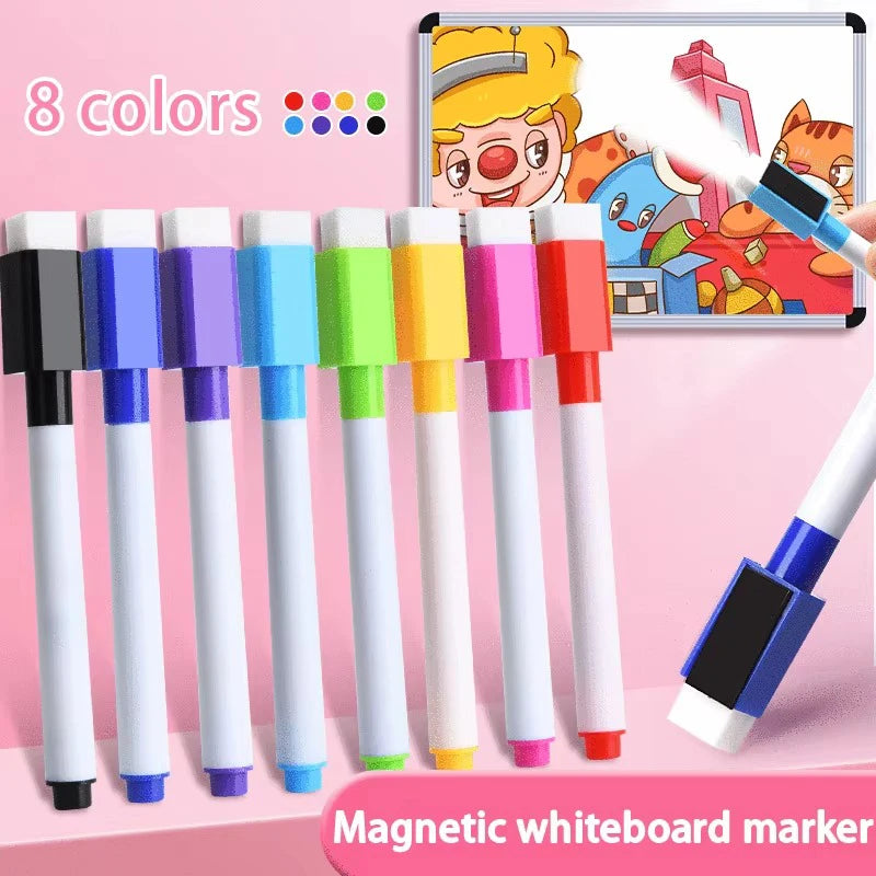 Magnetic Dry Erase Markers Black Whiteboard Marker Pen Home Office
