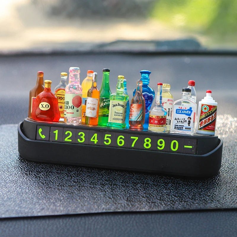 DIY Wine Bottle Parking Card – Phone Number Display Plate