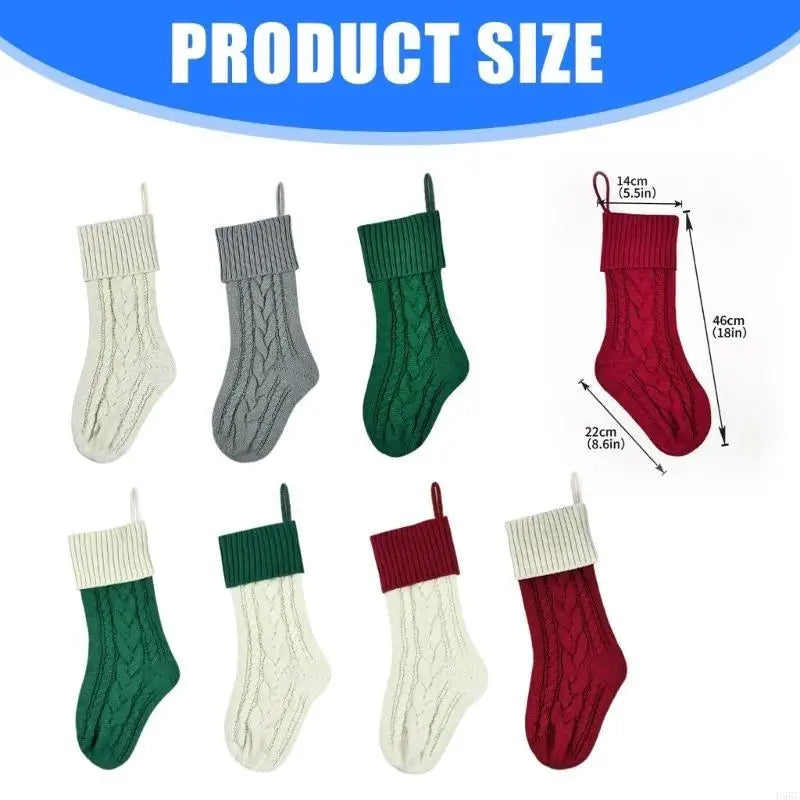 Reusable Spacious Christmas Sock Knitted Design Multiple Pattern