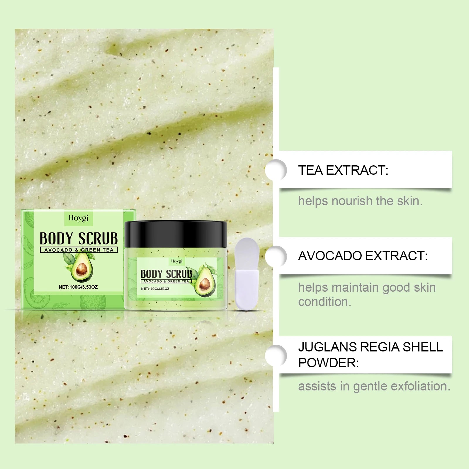 Matcha Body Scrub Gentle Exfoliating Cleansing Pores Effectively Removes Dirt Smooth Skin Nourishing Skin Scrub Nourishing Care Zpaxo