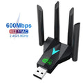 USB 3.0 Network Card 1300Mbps Dual Band 2.4G/5.8Ghz USB Adapter Wi-Fi Dongle 4 Antenna Wireless Receiver 600Mbps Plug-and-Play Zpaxo 600M