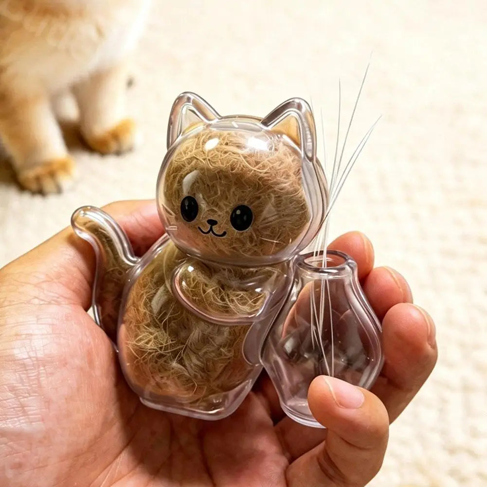 Cute Cat Fur Whiskers Transparent Hair Storage Box Refrigerator Magnets Pet Fur Keepsake Capsule DIY Souvenirs Cat Whiskers Zpaxo