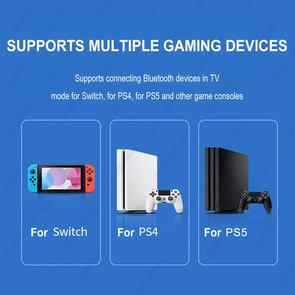 for PS5 PS4 TV Computer Bluetooth-compatible Headset Wireless Audio Transmitter BT5.3 Audio Adapter Driver-free/Plug and Play Zpaxo