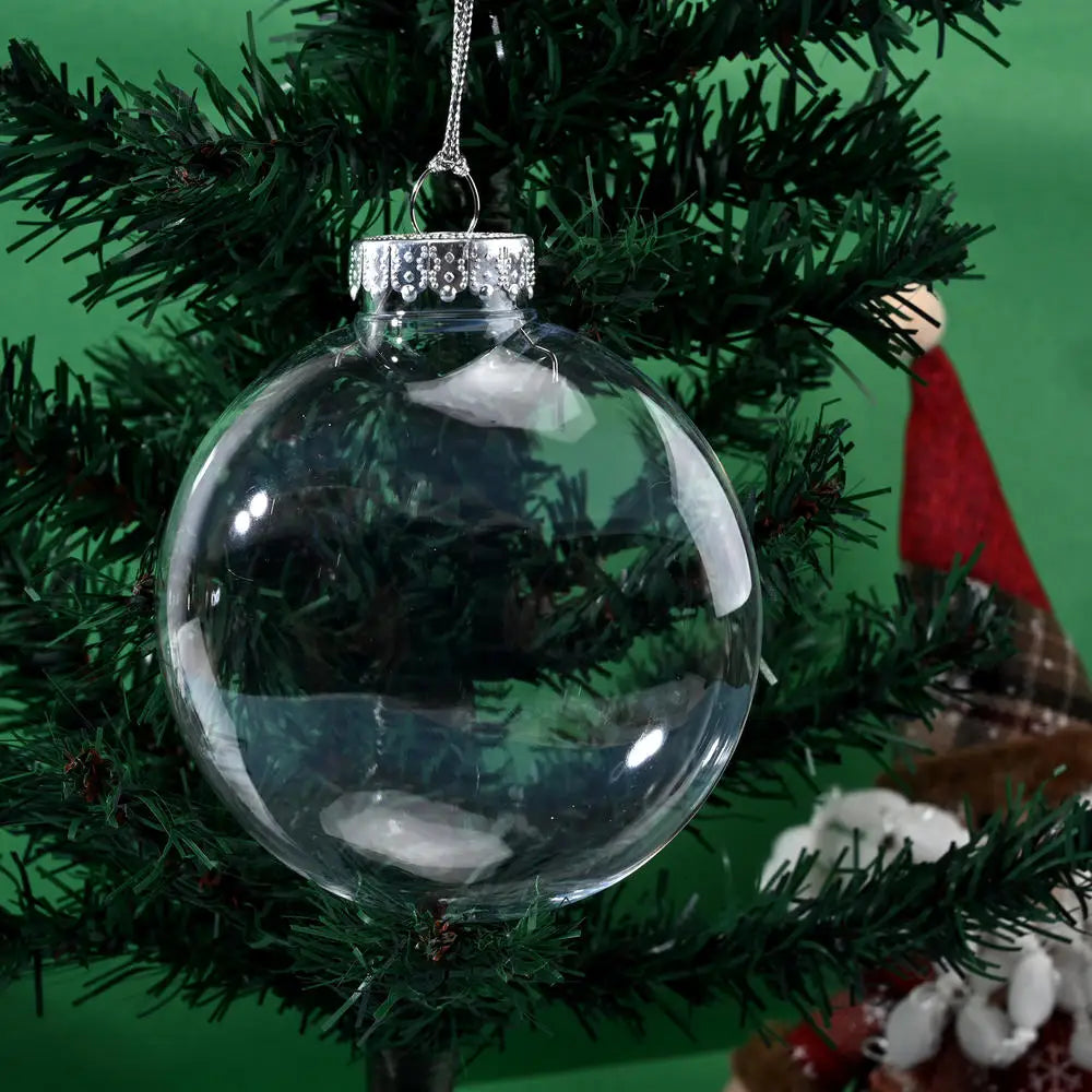 Clear Oval Plastic Ball Ornaments | DIY Paintable Xmas Globes