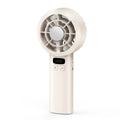 Portable Handheld Fan USB Rechargeable Mini Fan High Speed Cooling Fan with LED Digital Display for Travel Camping Outdoor Zpaxo white