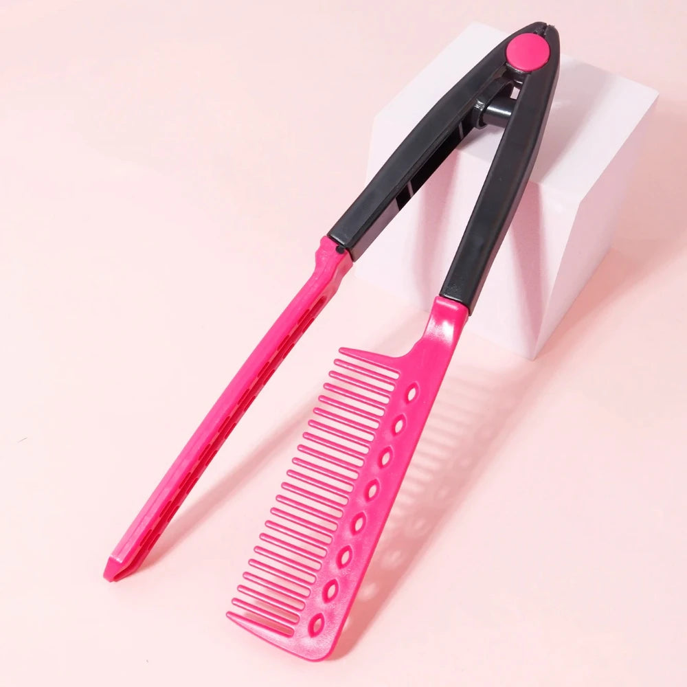 Straight hair brush, V-shaped straightener, straighten hair, suitable for hair salons, special for real hair wigs Zpaxo