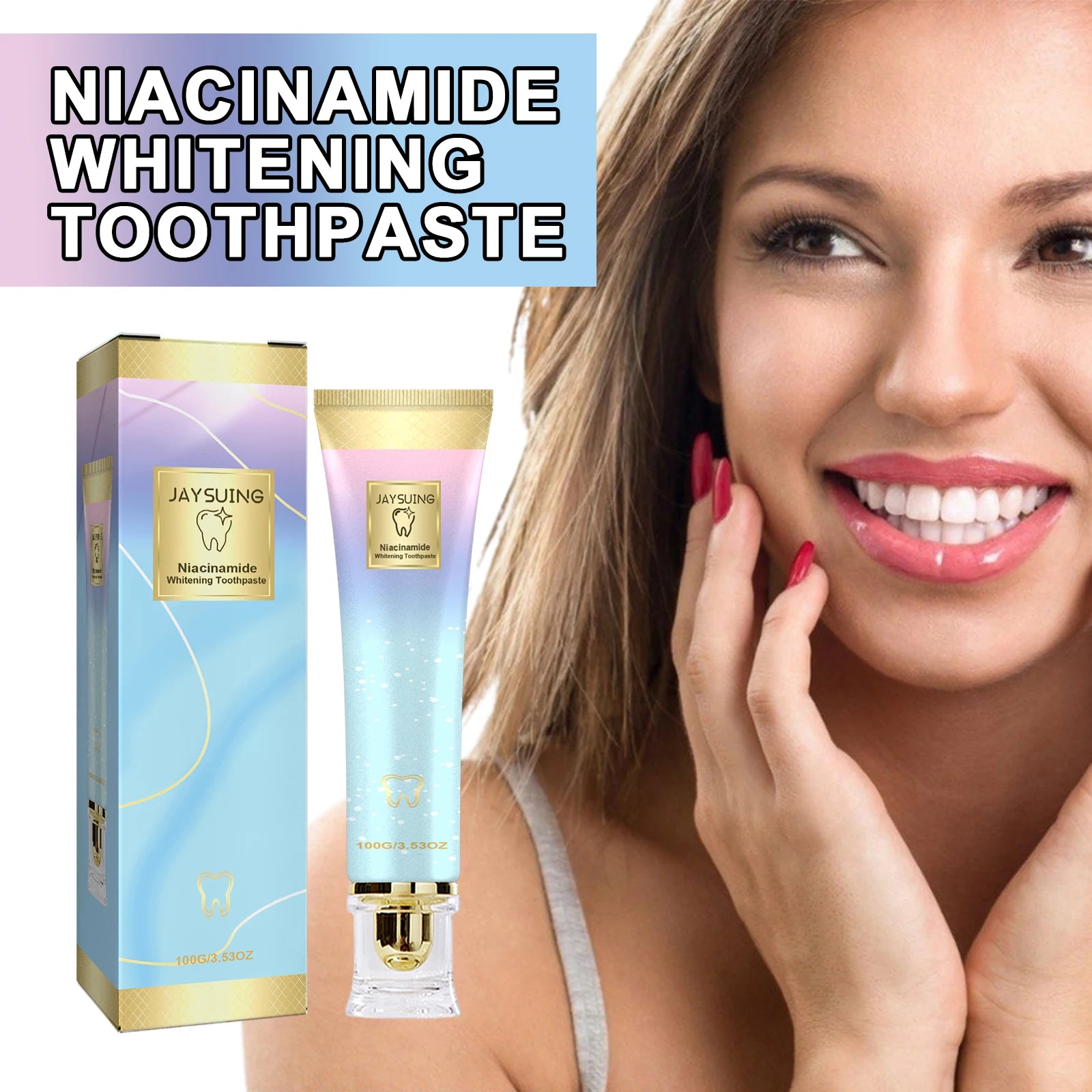 100g Whitening Toothpaste for Teeth Stain Removal Plaque Cleaner Yellow Teeth Whitener Fresh Breath Gum Care Fights Plaque Zpaxo